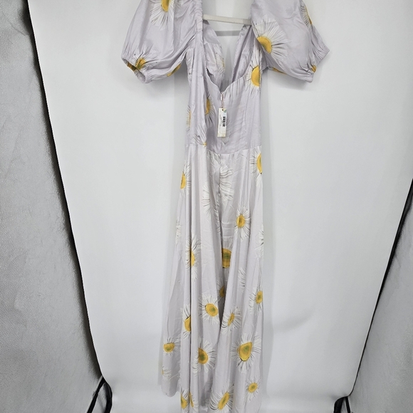 Mar a Mar silver dandilioan long puff sleeve dress size small - Picture 2 of 7